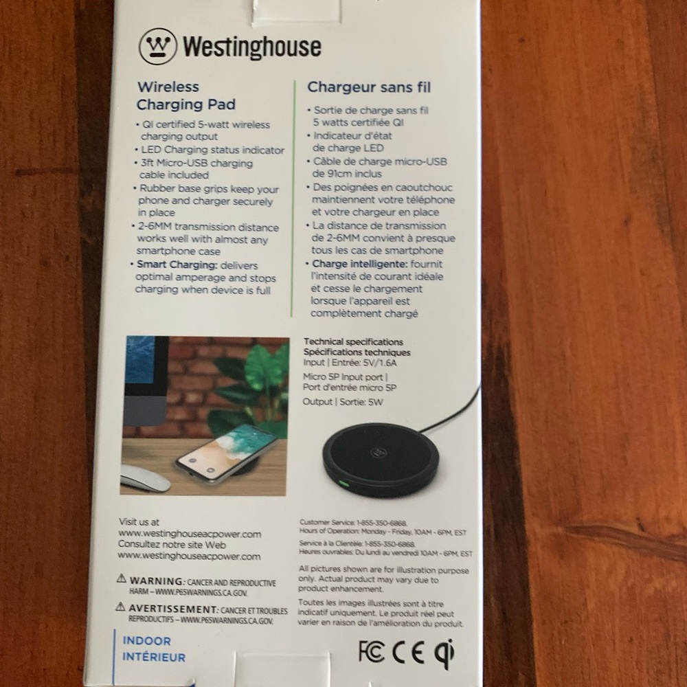 Westinghouse Wireless Charging Pad. Certified - Picture 2 of 3